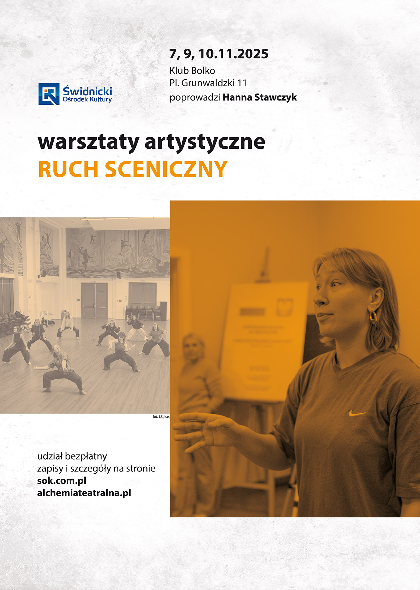 postać kobiety i grupa osób